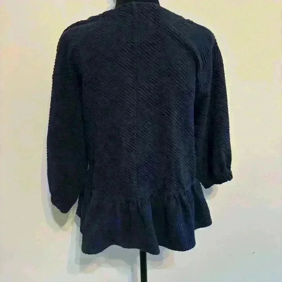 Maeve by Anthropologie Mikayla Peplum Top in Navy Blue Size XS - Picture 6 of 13